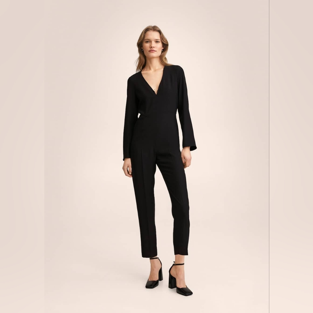 NWT Mango Fluid jumpsuit with metallic applique xs